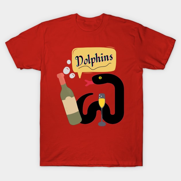 Snake with wine T-Shirt by monoblocpotato